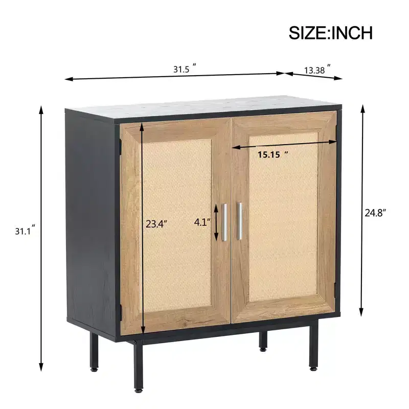 Vine cabinet with storage, dining cabinet, storage cabinet made of wood