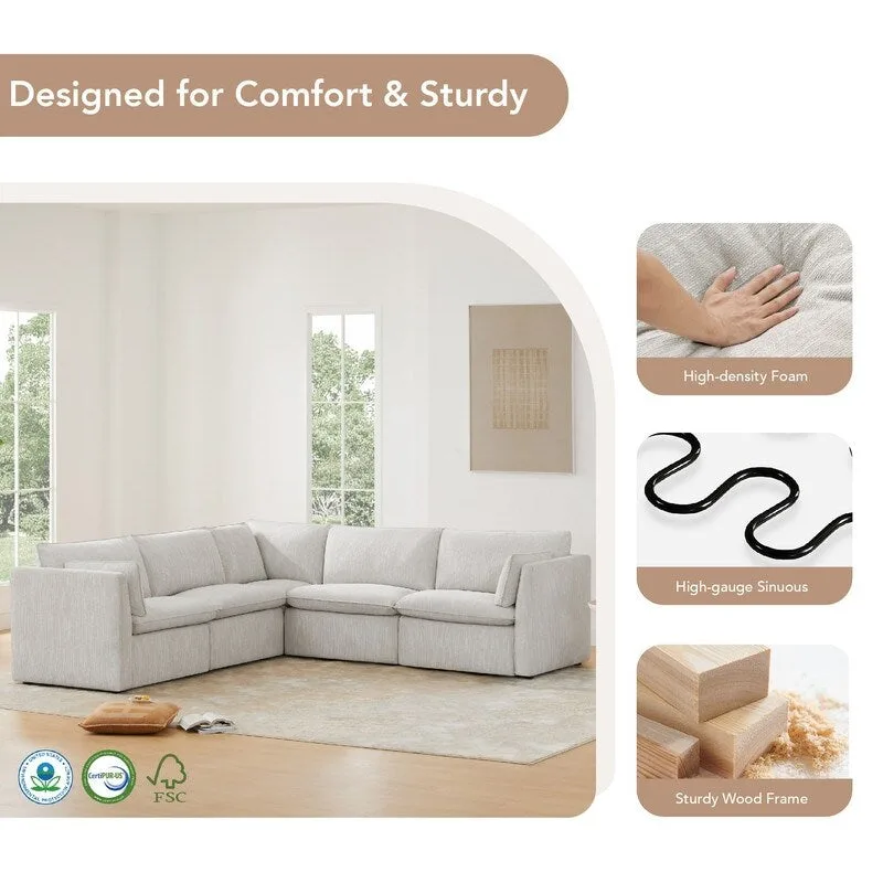 Cypress V-shape Sectional Couches Modular Sofa