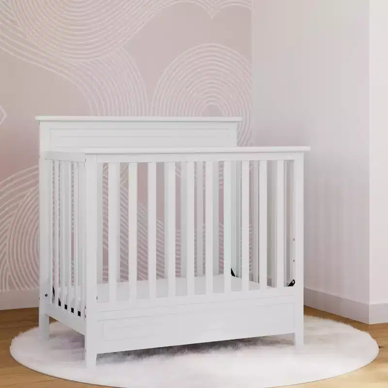 Storkcraft Petal 4-in-1 Convertible Mini Crib with Mattress