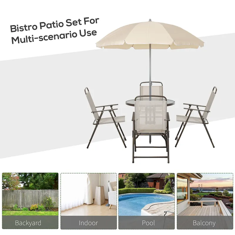 Outsunny 6-piece Patio Dining Furniture Set