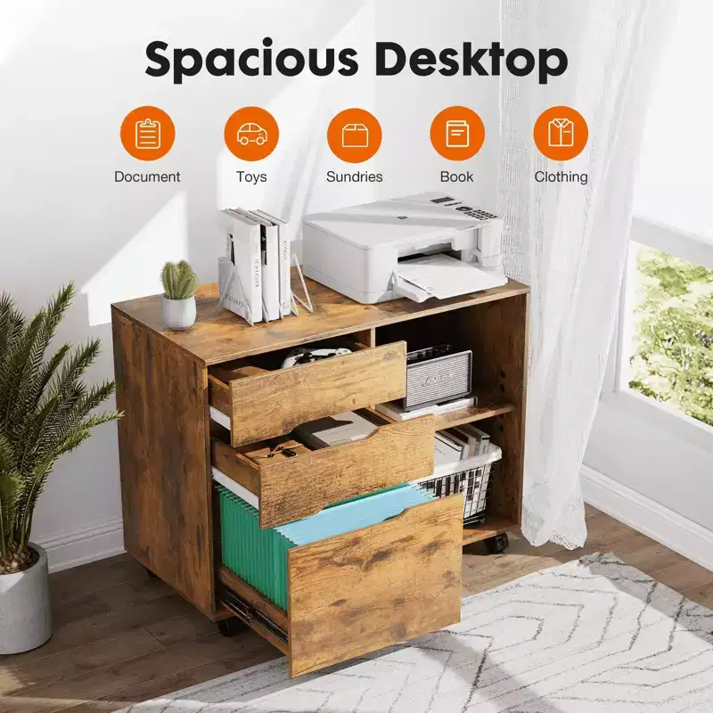 MAYEERTY 3-Drawer Rolling Lateral File Cabinet