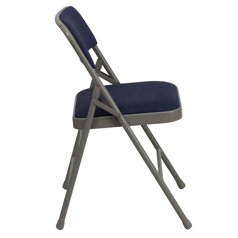 4 Pack Curved Triple Braced & Double Hinged Metal Folding Chair