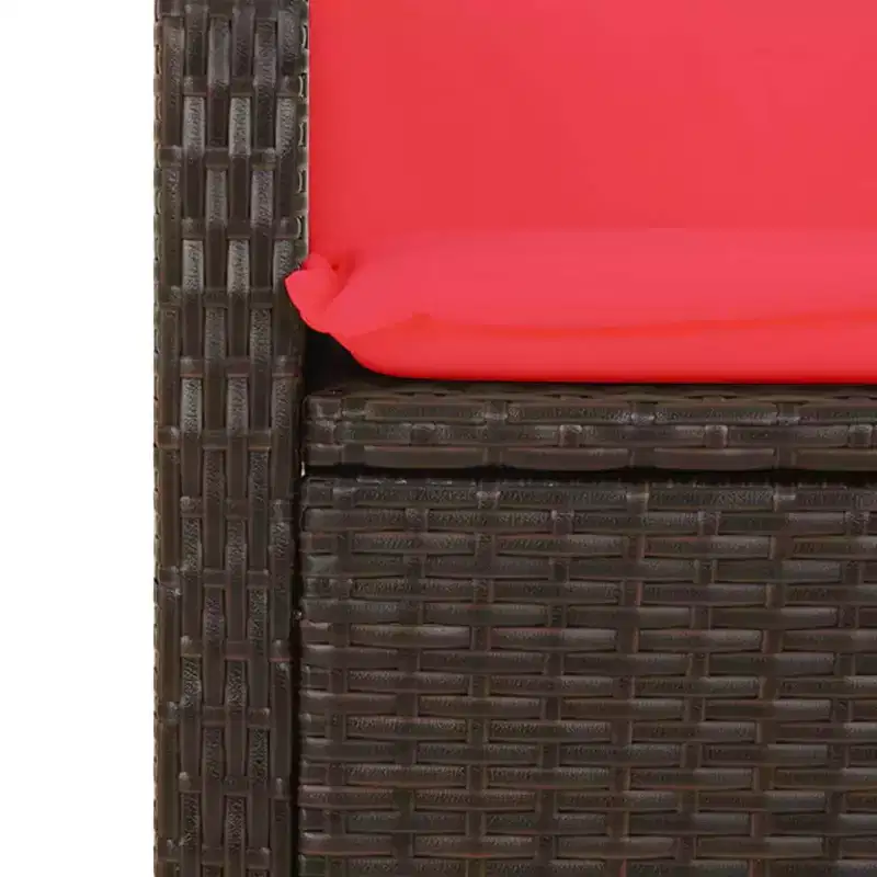 vidaXL Reclining Patio Bench with Cushions Seat Poly Rattan