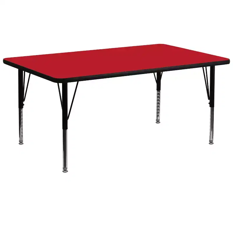 Emma and Oliver 30x72 Rectangle HP Laminate Adjustable Preschool Activity Table