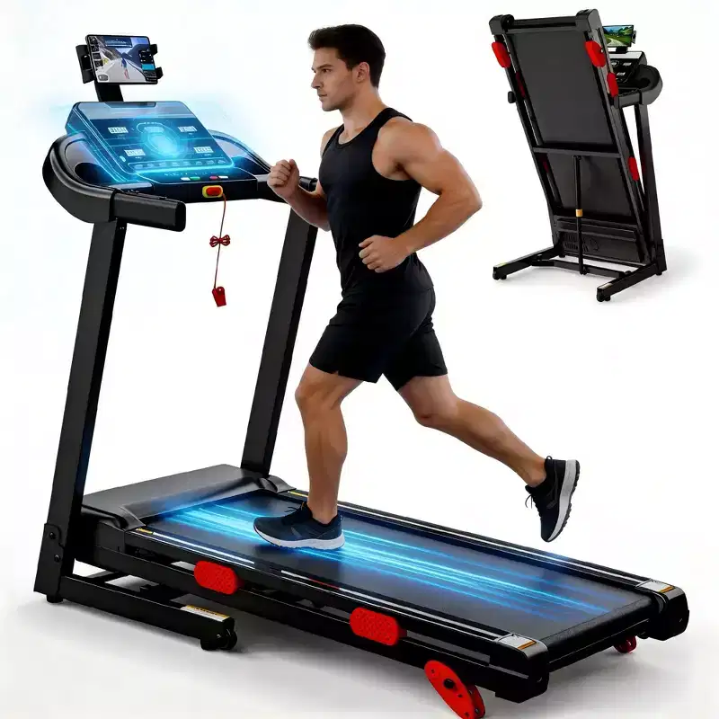 4 in-1 Folding Treadmill with 3.75HP Motor, 10% Manual Incline, Smart App Control, 320 lbs Capacity, Home Fitness Running Machine
