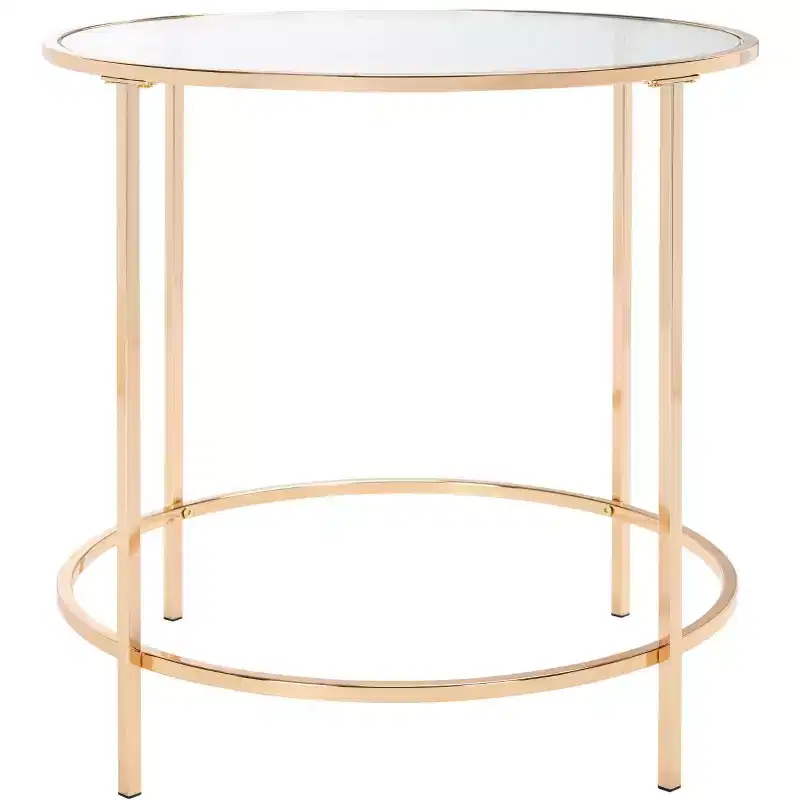 Kolby Round Side Table - ACC8004A - Polished Gold - Safavieh