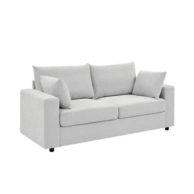 Zeus & Ruta 78 Modern Upholstered Sofa with Deep Cushions & Removable Pillows for Living Rooms