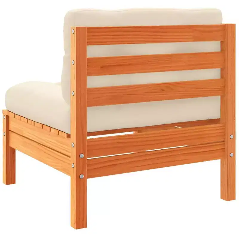 vidaXL Garden Sofa Set Wax brown Solid pine wood, Oxford fabric, PP cotton