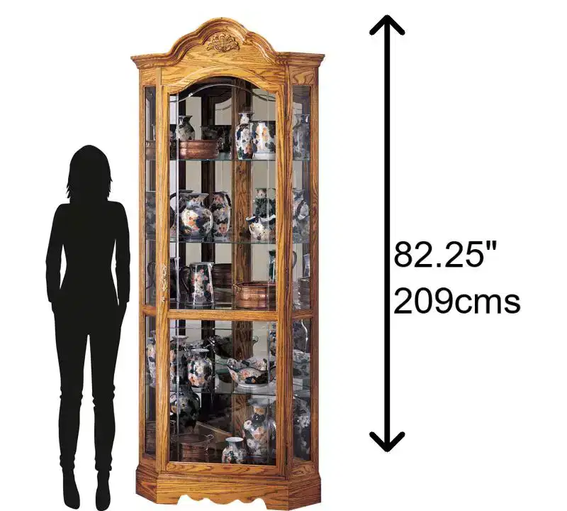 680207 Wilshire Curio Cabinet 680207 Golden Oak