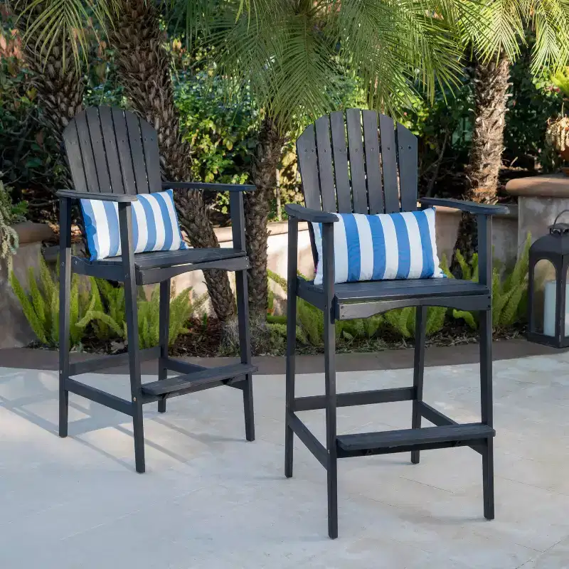 Christopher Knight Home Malibu Outdoor Acacia Wood 29.5 Inch Adirondack Barstools (Set of 2)