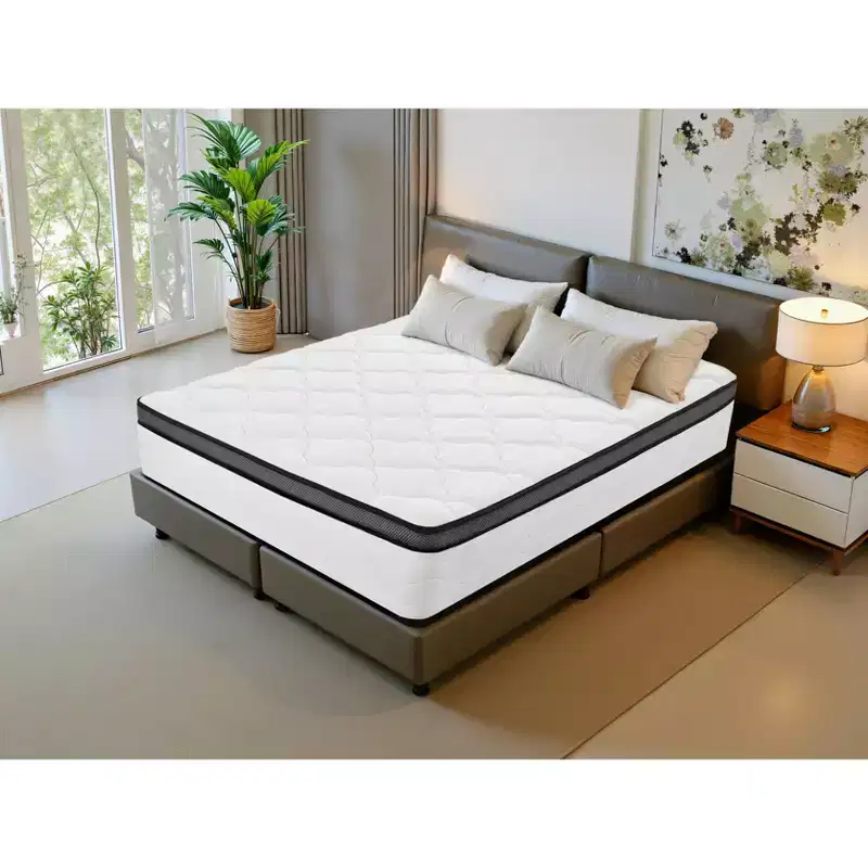 Okak Full/Queen Size Mattress in a Box with Pocket Coils, Pressure Relief Medium Firm Hybrid Mattress with Breathable Cover, CertiPUR-US
