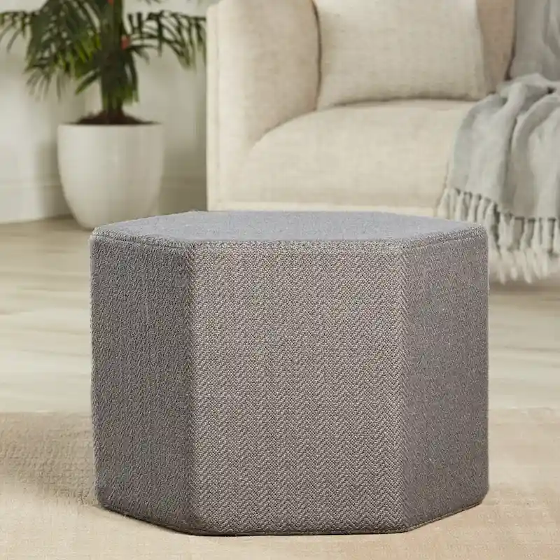 Gray Hexagon Chevron Pouf Floor Pillow for 1 Person