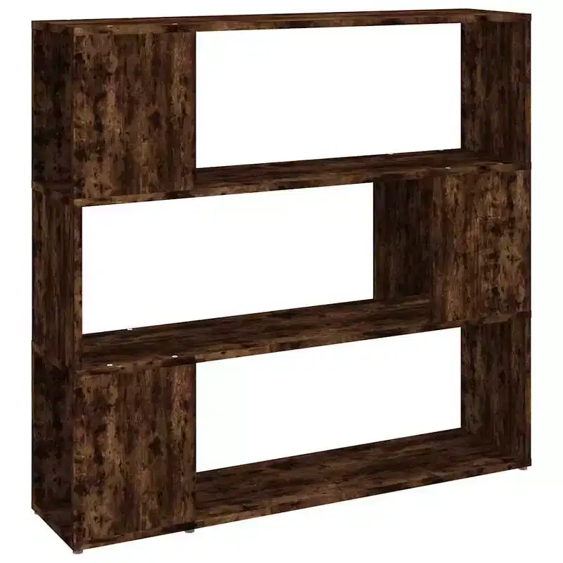 Book Cabinet, Smoked Oak Engineered Wood, Medium