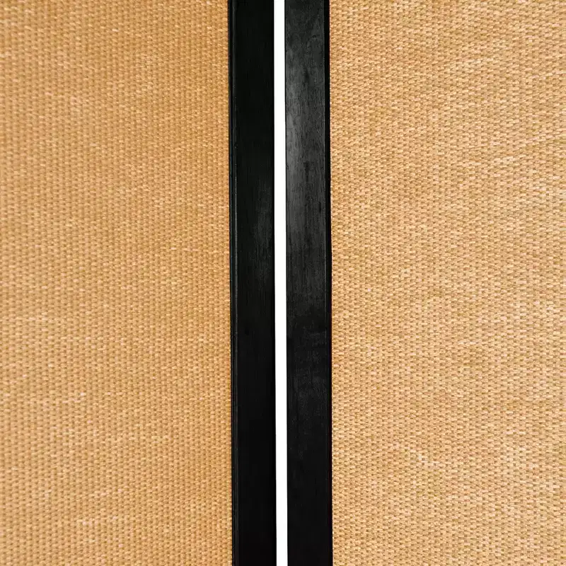 6 ft. Tall Jute Shoji Screen Black (4 Panels) - Folding Privacy Partition
