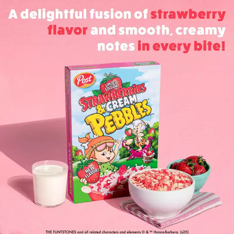 Post PEBBLES Strawberries and Cream Breakfast Cereal - 18.5oz