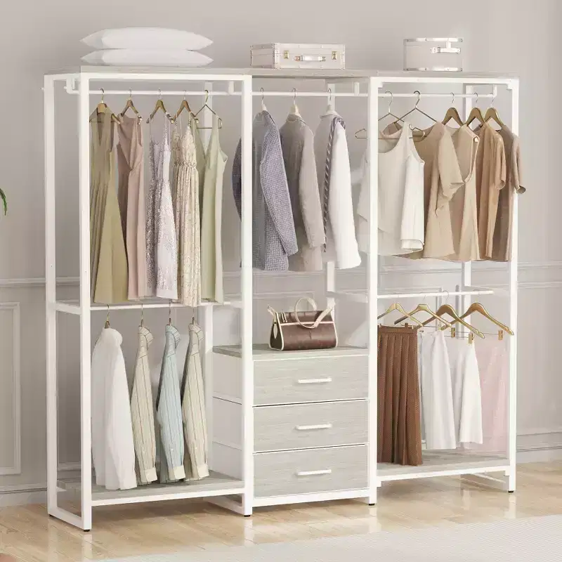 Clothing Rack with Fabric Drawers, Freestanding Closet Organizer System