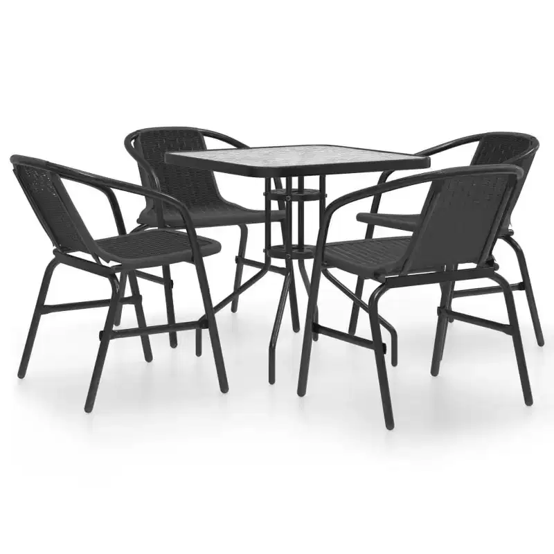 vidaXL Patio Lounge Set Outdoor Sectional Sofas with Cushions Poly Rattan