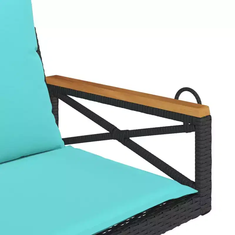 vidaXL Patio Swing Bench Black and Blue