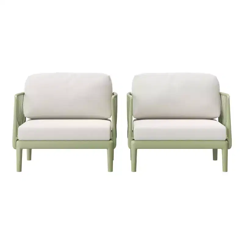 WestinTrends Playa Modern Outdoor Polypropylene Resin Deep Seating Patio Club Chair (Set of 2), Green