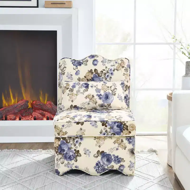 CLIHOME Flannel Single Dining Chair With Soft Seat Cushion And Backrest