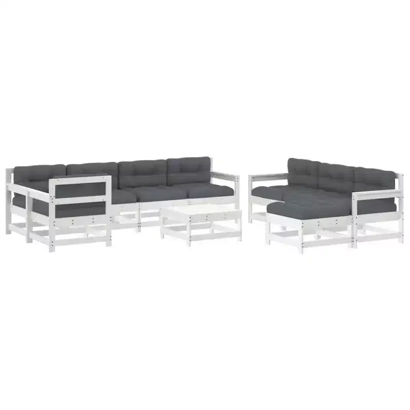 vidaXL Patio Lounge Set with Cushions Outdoor Conversation Set Solid Wood