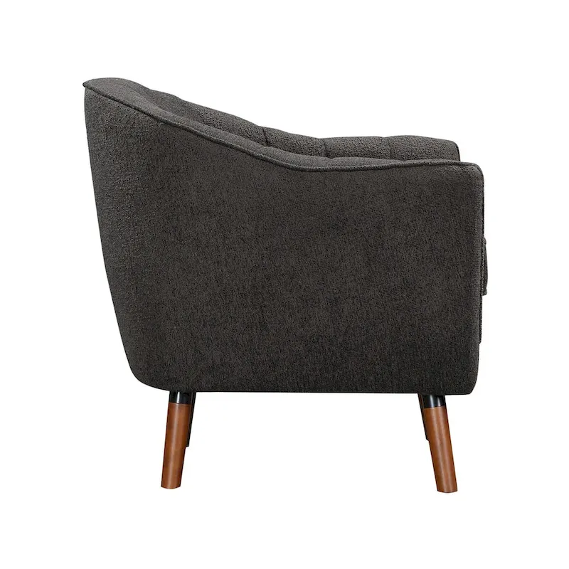 31 Inch Accent Armchair with Polyester Upholstery and Wood Legs