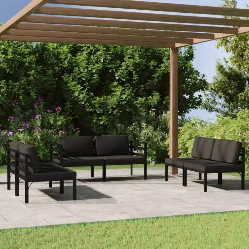 vidaXL Garden Lounge Set Anthracite Aluminum Large Modular