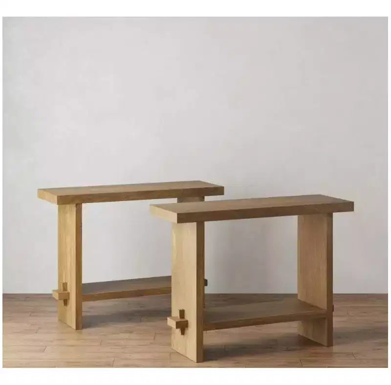 Nathan James Set of 2 Virgo Wood Console Table Set of 2 Light Brown
