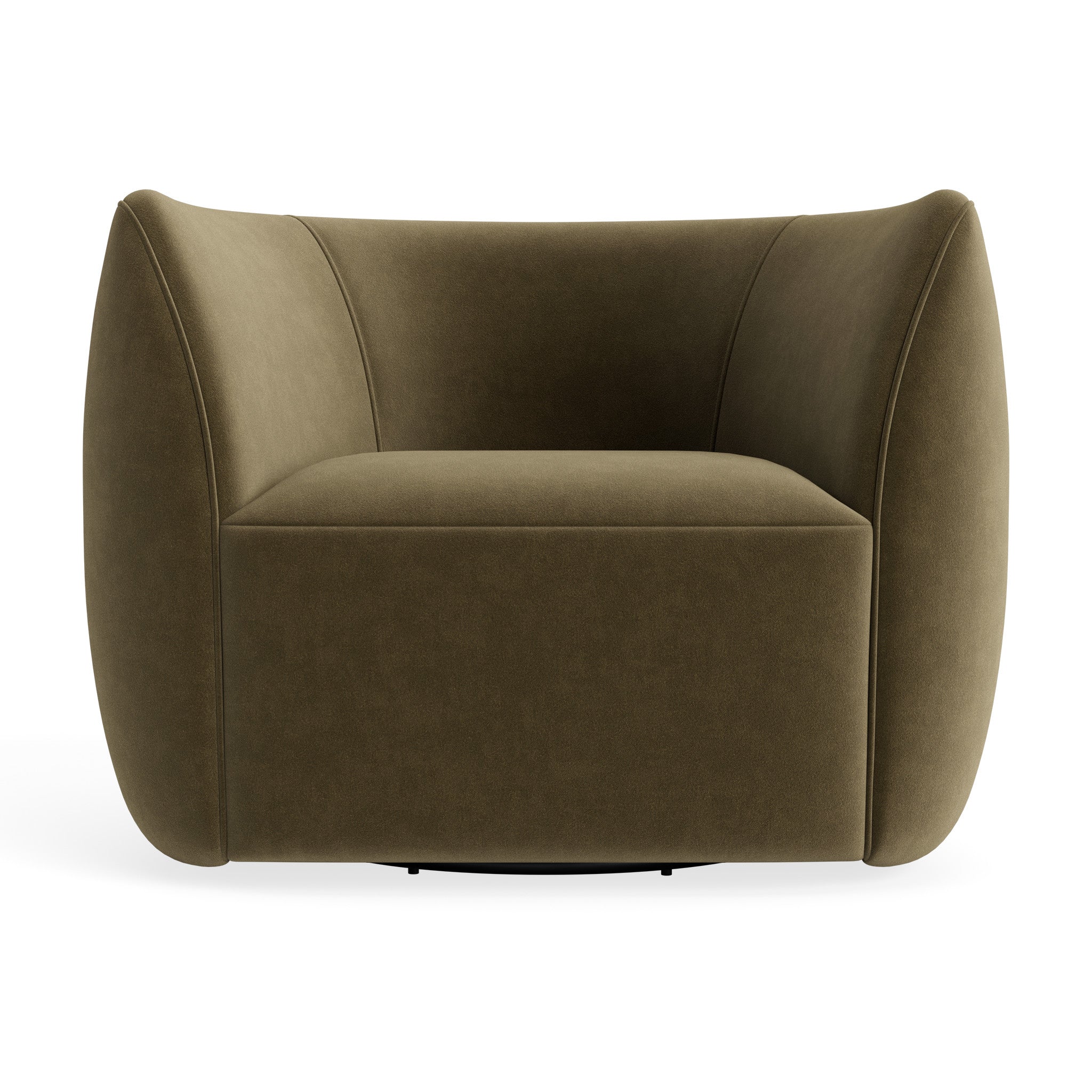 Modern Grey Fabric Swivel Lounge Chair with Plush Wide Seat for Living Room