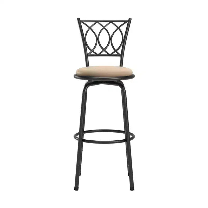 Venetta Scroll Back Bar Stool - Set of 3 - Black - iNSPIRE Q
