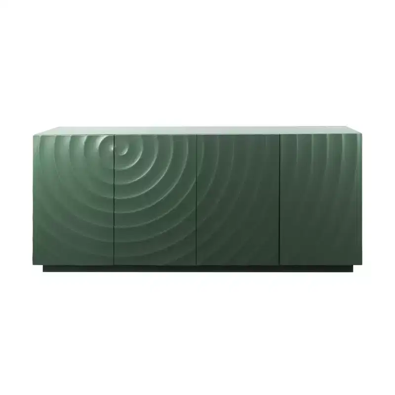 Clihome Sideboard Buffet Cabinet, 59Green Accent Cabinet with 4 Doors,Mid Century Modern Pantry Cabinet,Console Cabinet,Cabinet for Entryway