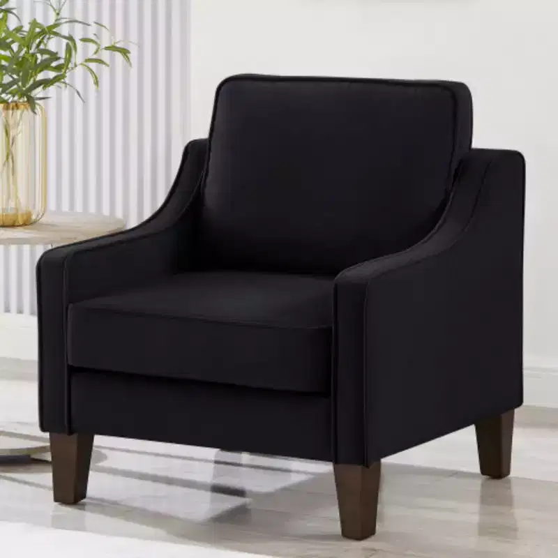 Cozy Living Room Chair: Navy Velvet, Modern