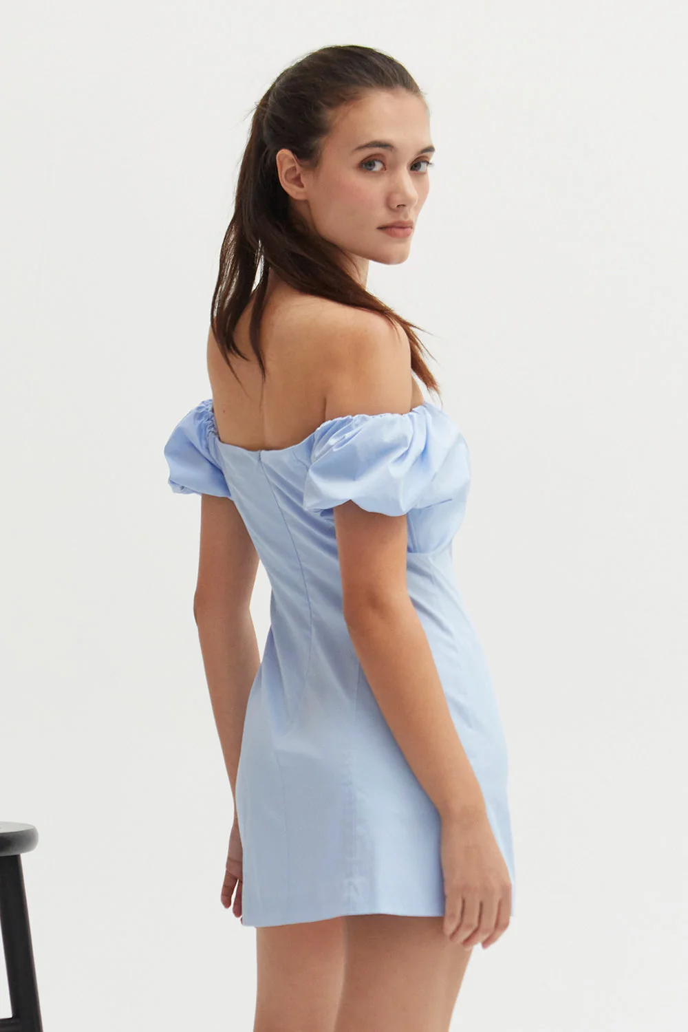 Off Shoulder Puff Sleeve Mini Dress