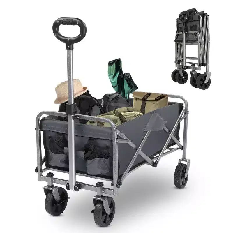 29.3'' W Black Garden Cart Portable Collapsible Utility Wagon