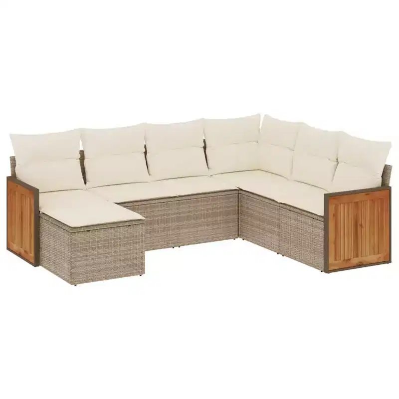 vidaXL 8 Piece Patio Sofa Set with Cushions Poly Rattan