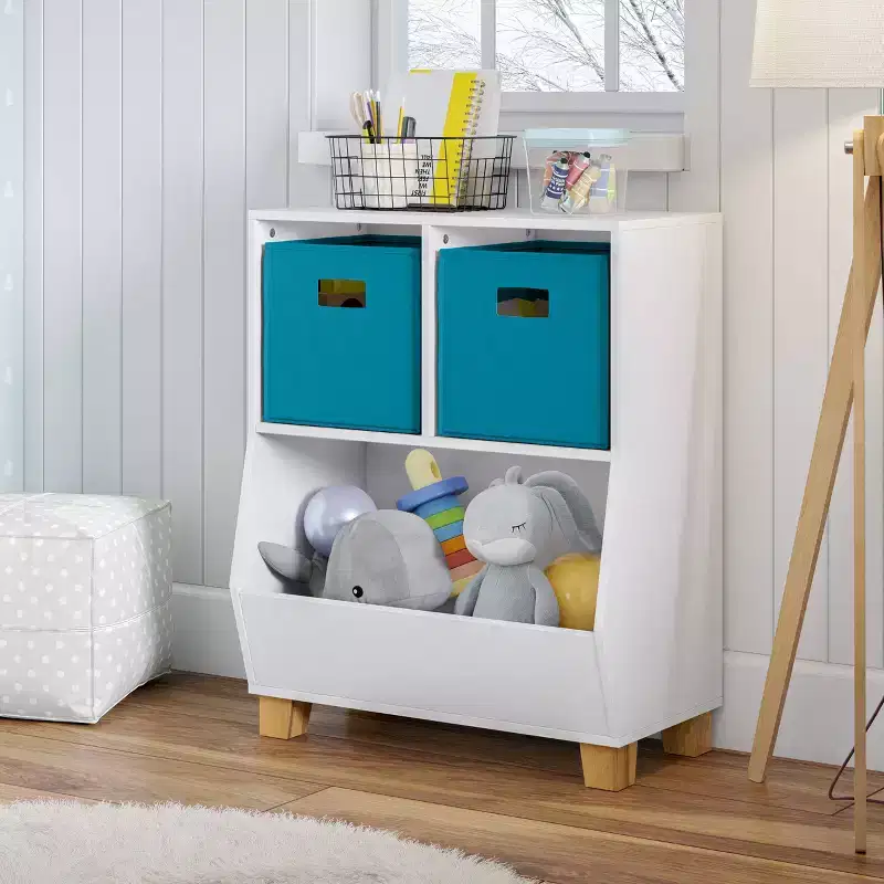 RiverRidge Kids' Catch-All 24 Toy Storage Organizer with 2 Cubbies and 2 Storage Compartments