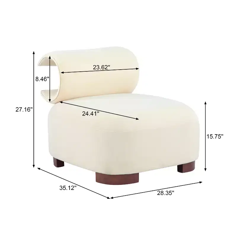 Christopher Knight Home Madison Modern Fabric Upholstered Armless Accent Chair with Sculpted Rolled Back