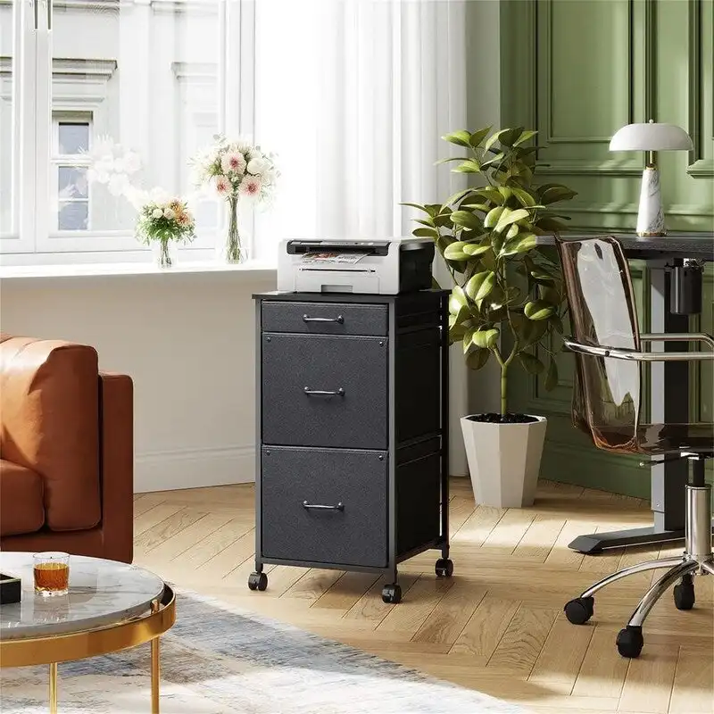 Mobile File Cabinet Dresser for Bedroom with 3 Drawers - 15.7D x 15.4W x 29.5H