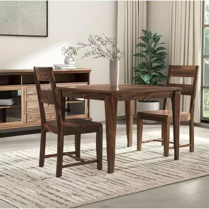HomeRoots Set of Two Dark Brown Solid Wood Ladder Back Dining Side Chairs