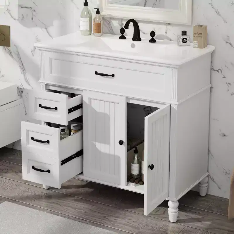 36 Bathroom Vanity Sink Combo, Bathroom storage Cabinet with Drawers, Single Sink Bathroom Vanity