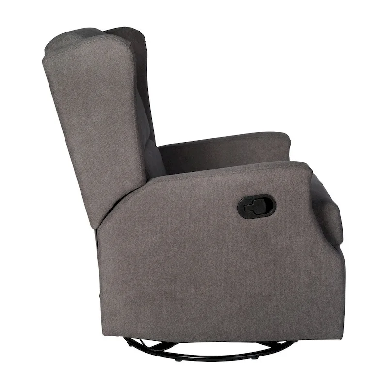 Wingback Upholstered Manual Recline Rocking Swivel Glider Chair