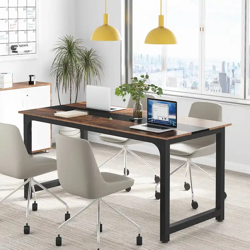 70.86 Conference Table, Meeting Table with Stable Metal Frame - 70.86L x 31W x 29H