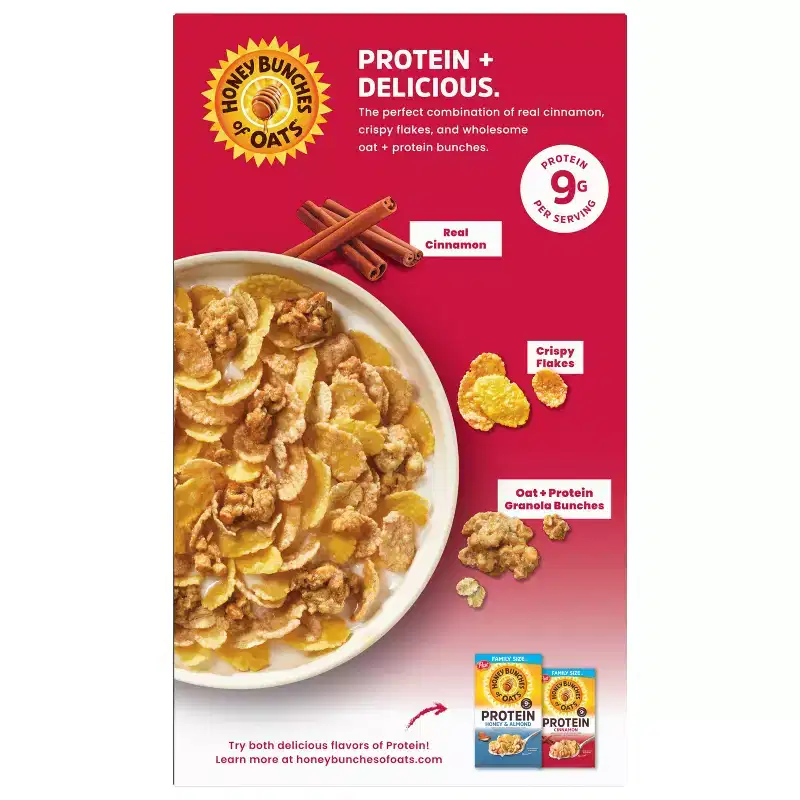 Honey Bunches of Oats Protein Cinnamon Breakfast Cereal - 15oz