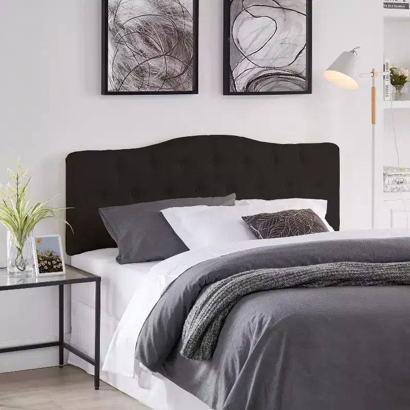 Home Imports Emporium Queen Headboard  Tufted Linen Upholstered Panel with Adjustable Height, Wall or Bed Frame Mount