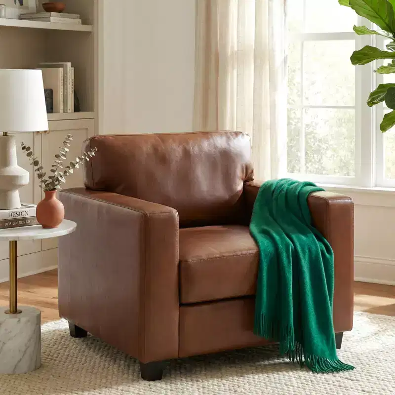 Christopher Knight Home Galen Modern Faux Leather Upholstered Armchair