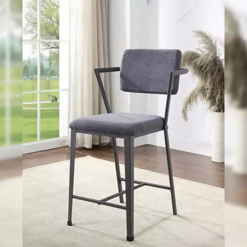 24" Counter Height Barstool Fabric and Gunmetal