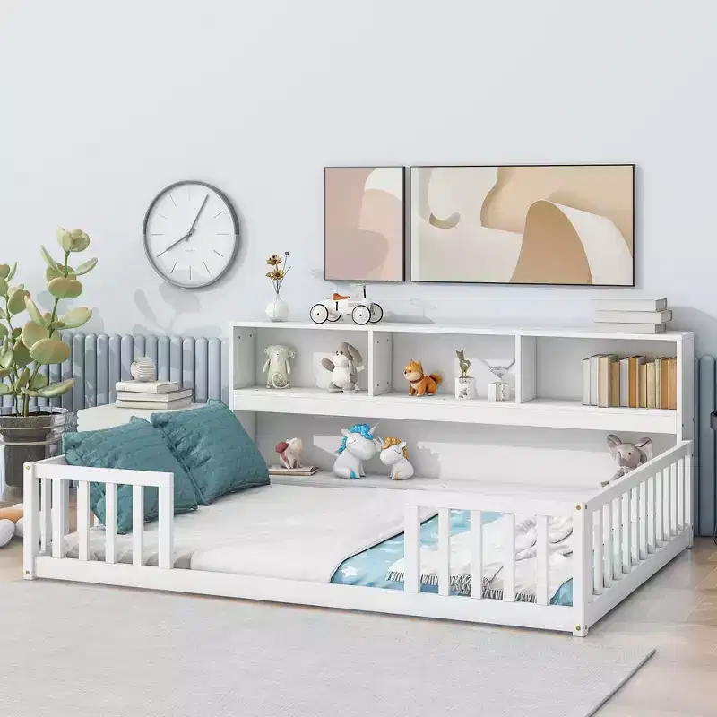 King Bed Frame High Weight Capacity No Box Spring Needed Heavy-Duty Metal