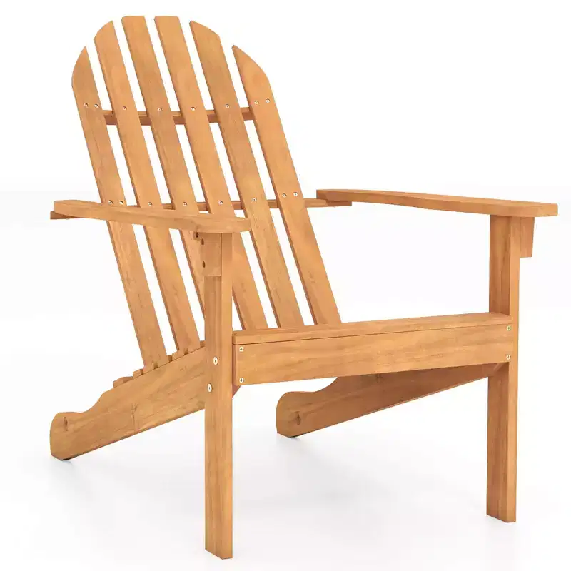 Costway 1/2/4 PCS Patio Adirondack Chair with Inclined Seat High Backrest for Porch Backyard Poolside