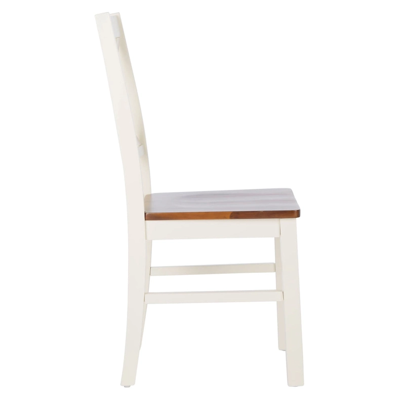 SAFAVIEH Concetta White/Natural Dining Chair - 17.5 W x 19.5 L x 37 H - 18W x 20D x 37H
