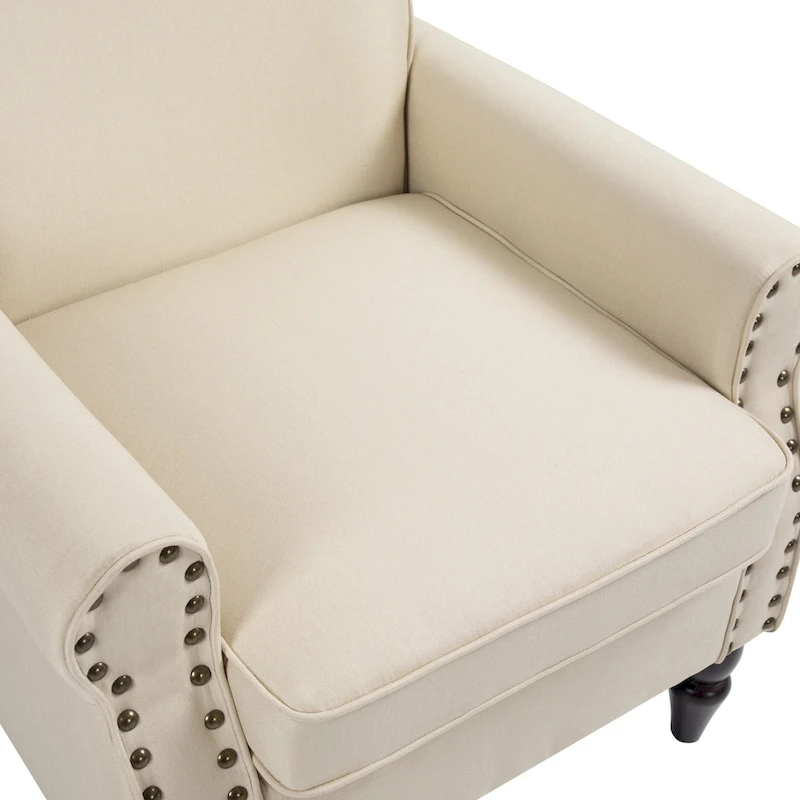 Living Room Armchair with Nailhead Trim - 29.9W x 29.9H x 32.9D